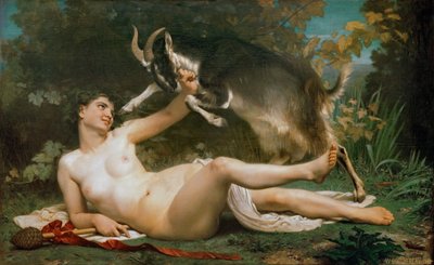 Bacchante Teasing a Goat by William Adolphe Bouguereau
